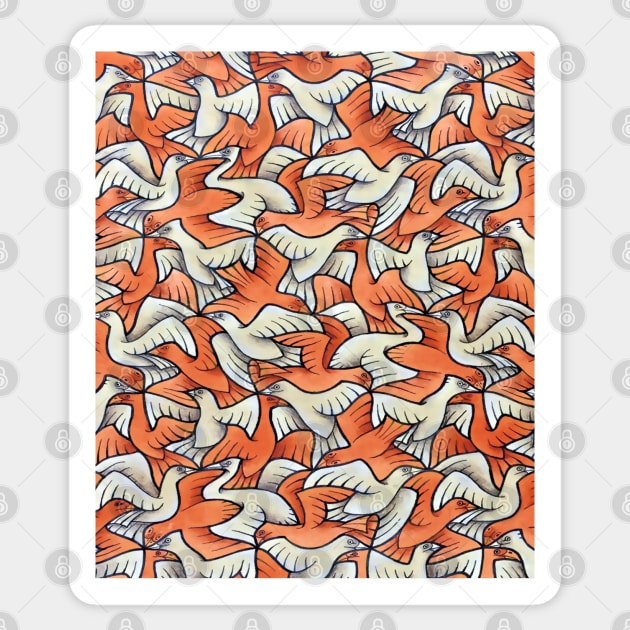 Birds tessellation bird watching camouflage Sticker by Closeddoor